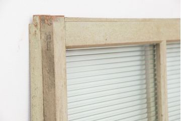 昭和レトロ　ペンキの剥げたモールガラス引き戸2枚セット(窓)