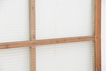昭和レトロ　ペンキの剥げたモールガラス引き戸2枚セット(窓)