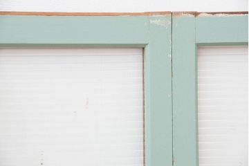 昭和レトロ　ペンキの剥げたモールガラス引き戸2枚セット(3)(ガラス、窓)