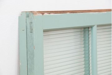 昭和レトロ　ペンキの剥げたモールガラス引き戸2枚セット(3)(ガラス、窓)