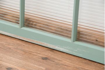 昭和レトロ　ペンキの剥げたモールガラス引き戸2枚セット(4)(ガラス、窓)