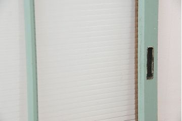 昭和レトロ　ペンキの剥げたモールガラス引き戸2枚セット(4)(ガラス、窓)