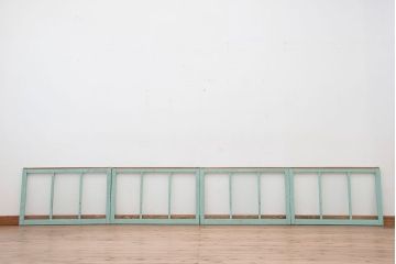 アンティークペイント　古いモールガラス引き戸4枚セット(窓)