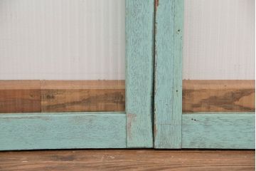 アンティークペイント　古いモールガラス引き戸4枚セット(窓)