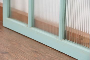 アンティークペイント　古いモールガラス引き戸4枚セット(窓)(2)