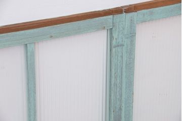アンティークペイント　古いモールガラス引き戸4枚セット(窓)(2)