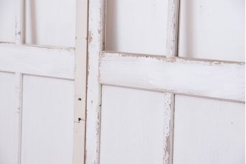 アンティーク　ペンキの剥げた背の高いガラス戸4枚セット(引き戸)