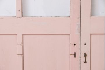 アンティーク　ペンキの剥げた背の高いガラス戸4枚セット(引き戸)
