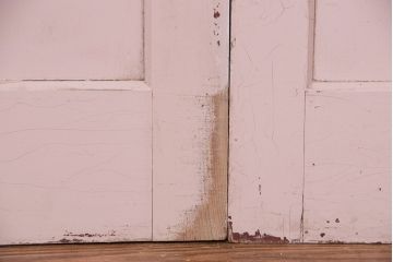 アンティーク　ペンキの剥げた背の高いガラス戸4枚セット(引き戸)