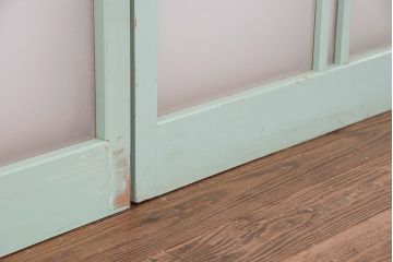 ★昭和レトロ　ペンキの剥げたガラス戸2枚セット(引き戸)