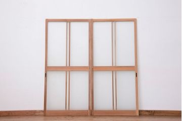 ★昭和レトロ　ペンキの剥げたガラス戸2枚セット(引き戸)