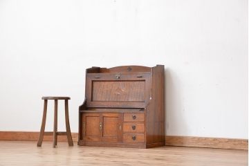 アンティーク家具　アンティーク　古い木のライティングビューロー(簿記机)
