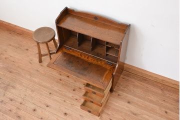 アンティーク家具　アンティーク　古い木のライティングビューロー(簿記机)