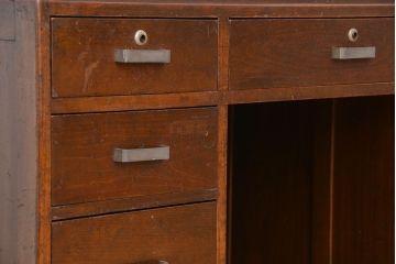 アンティーク家具　アンティーク　カウンターテーブル型の幅広い両袖机