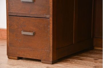 アンティーク家具　アンティーク　カウンターテーブル型の幅広い両袖机