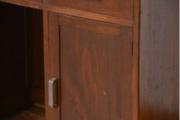 アンティーク家具　アンティーク　カウンターテーブル型の幅広い両袖机