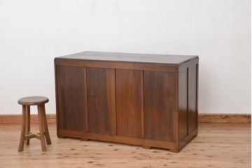 アンティーク家具　アンティーク　カウンターテーブル型の幅広い両袖机