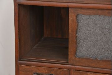 アンティーク家具　古民具・骨董　鉄脚付きの時代箪笥ローボード(ローチェスト)