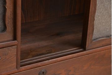 アンティーク家具　古民具・骨董　鉄脚付きの時代箪笥ローボード(ローチェスト)
