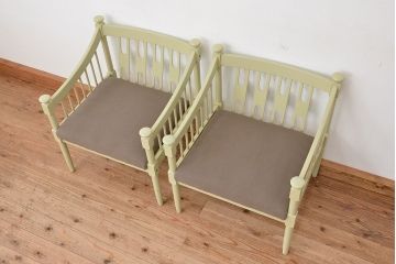 レトロ家具　ビンテージカリモク　レトロな一人掛けソファ2脚セット