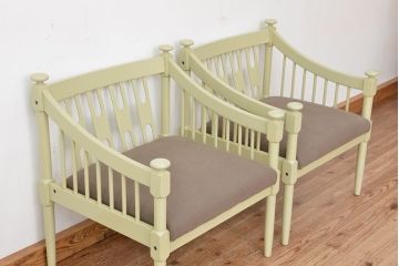 レトロ家具　ビンテージカリモク　レトロな一人掛けソファ2脚セット