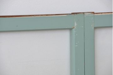 アンティーク　シンプルなペンキの剥げたガラス戸4枚セット(窓、引き戸)