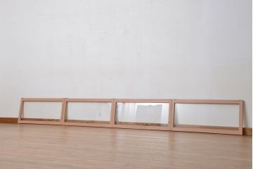 昭和レトロ　シンプルで小さなガラス戸4枚セット(1)(引き戸、明り取り)