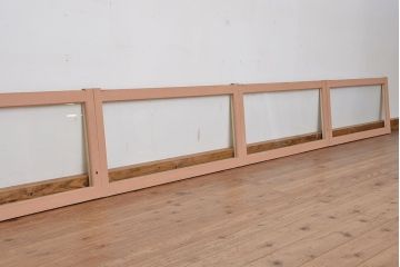 昭和レトロ　シンプルで小さなガラス戸4枚セット(1)(引き戸、明り取り)