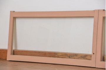 昭和レトロ　シンプルで小さなガラス戸4枚セット(1)(引き戸、明り取り)