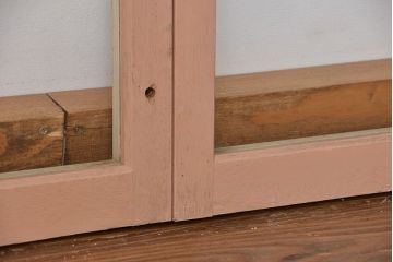 昭和レトロ　シンプルで小さなガラス戸4枚セット(1)(引き戸、明り取り)