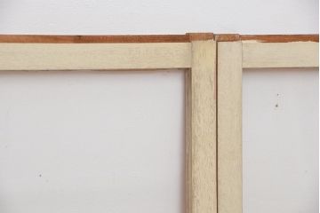 昭和レトロ　シンプルで小さなガラス戸4枚セット(1)(引き戸、明り取り)