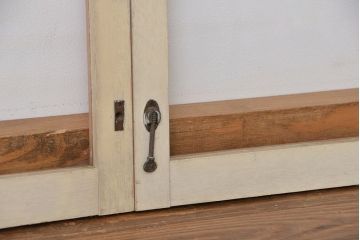 昭和レトロ　シンプルで小さなガラス戸4枚セット(1)(引き戸、明り取り)