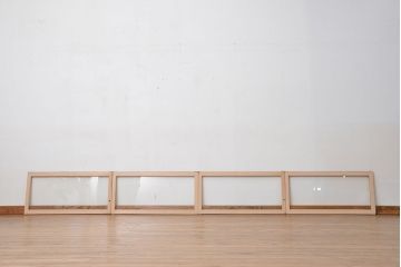 昭和レトロ　シンプルで小さなガラス戸4枚セット(2)(引き戸、明り取り)