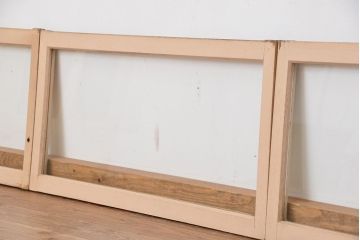 昭和レトロ　シンプルで小さなガラス戸4枚セット(2)(引き戸、明り取り)