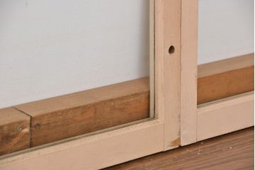 昭和レトロ　シンプルで小さなガラス戸4枚セット(2)(引き戸、明り取り)