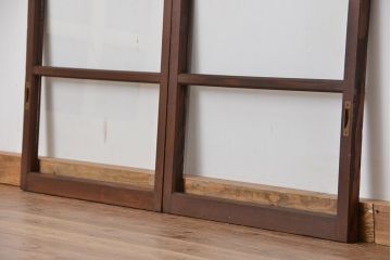 昭和レトロ　小振りなガラス戸2枚セット(引き戸)