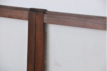 昭和レトロ　縦長ガラス戸2枚(引き戸)