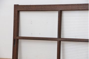 アンティーク　古い木のシックなモールガラス引き戸2枚セット?(ガラス戸、窓)