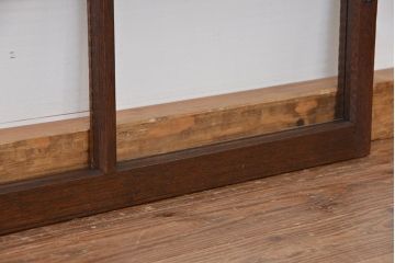 アンティーク　古い木のシックなモールガラス引き戸2枚セット?(ガラス戸、窓)