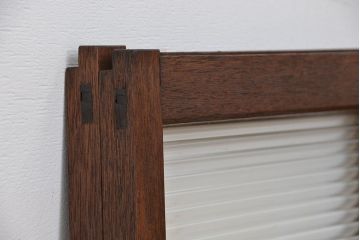 アンティーク　古い木のシックなモールガラス引き戸2枚セット?(ガラス戸、窓)