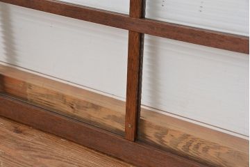 アンティーク　古い木のシックなモールガラス引き戸2枚セット?(ガラス戸、窓)