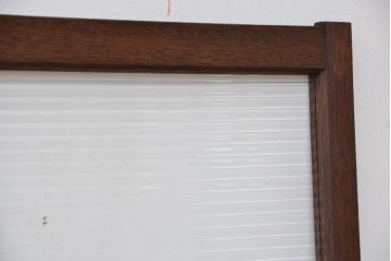 アンティーク　古い木のシックなモールガラス引き戸2枚セット?(ガラス戸、窓)