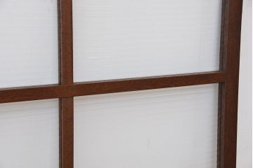 アンティーク　古い木のシックなモールガラス引き戸2枚セット?(ガラス戸、窓)