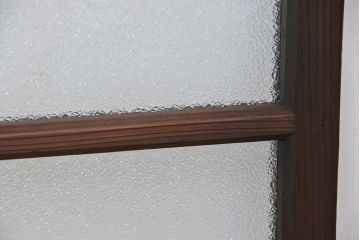 アンティーク　古い木のダイヤガラス、モールガラスの引き戸1枚(ガラス戸、窓)