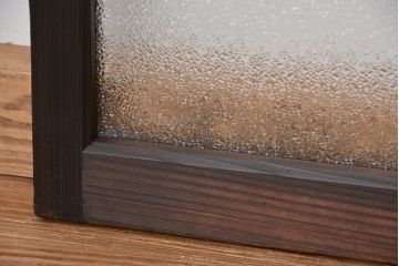 アンティーク　古い木のダイヤガラス、モールガラスの引き戸1枚(ガラス戸、窓)