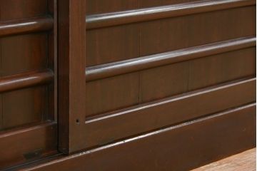 アンティーク家具　古民具・骨董　京都産　昇り引き出し付き美しい変わり型六尺水屋箪笥(食器棚、収納棚)