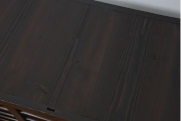アンティーク家具　古民具・骨董　京都産　昇り引き出し付き美しい変わり型六尺水屋箪笥(食器棚、収納棚)