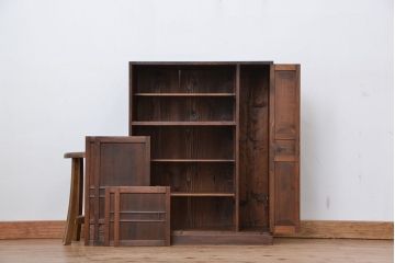 レトロ家具　昭和レトロ　古い木の下駄箱(収納棚)