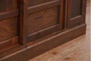 レトロ家具　昭和レトロ　古い木の下駄箱(収納棚)