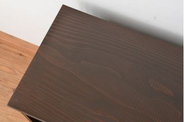 レトロ家具　昭和レトロ　四枚引き戸の時代箪笥ローボード(収納棚)